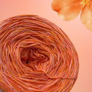 Bobbel "ORANGE FLOWER" - 500m mit 4 Fäden