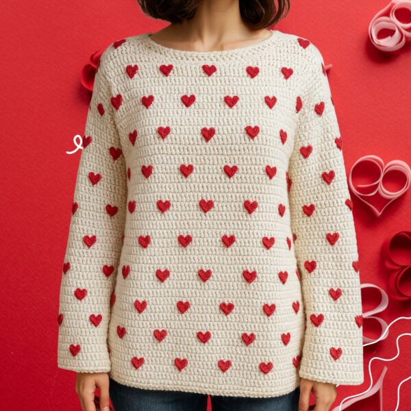 Häkelanleitung Pulli "100 HEARTS"
