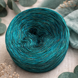 GLITZER-BOBBEL "DUNKLES TÜRKISWUNDER"