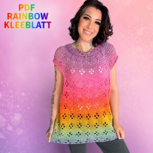 Häkelanleitung 1-BOBBEL-Allrounder "RAINBOW KLEEBLATT"