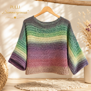 Häkelanleitung 1-BOBBEL-Pulli "SOMMERGENUSS"