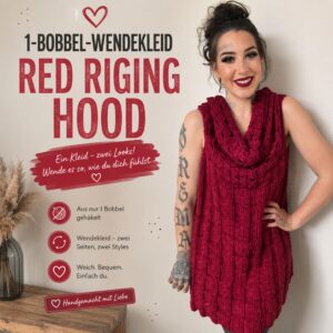❤️ 1-BOBBEL-WENDEKLEID RED RIDING HOOD – Zwei Looks in einem einzigartigen Häkelprojekt